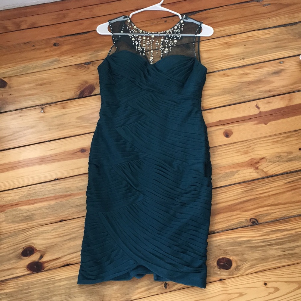 Adrianna Papell Green Dress with Beading
